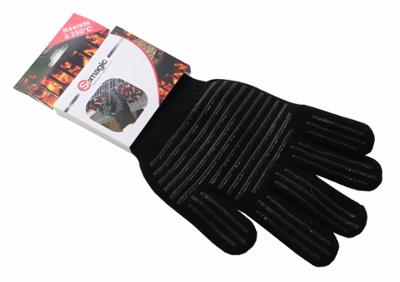 Gant anti-chaleur noir pour barbecue, protection haute température