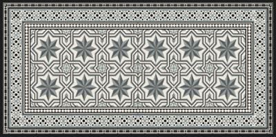 Tapis de sol velours motif carrelage gris petit format