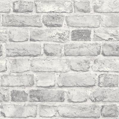 Papier peint vinyle expansé sur intissé A28903 motif briques blanches effet relief