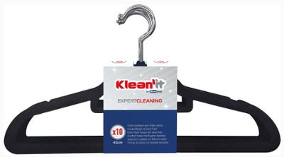 Cintres velours noirs Dolce 42 cm lot de 10 antidérapants