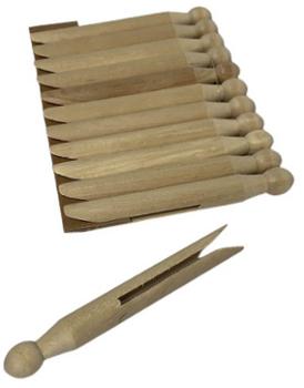 Lot de 24 pinces à linge en bois naturel style vintage pour étendre le linge