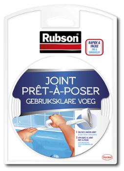 Joint Prêt à Poser Easy Service blanc, 12 mm de largeur x 3.5 m de long, pour l'étanchéité sanitaire des salles de bain.