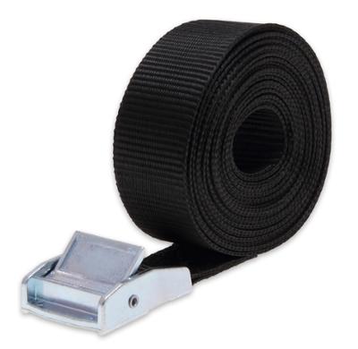 Sangle de sécurité noire de 5 mètres avec boucle Zamak pour arrimage et fixation