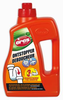 Déboucheur Universel de Canalisation Liquide 1L, en bouteille avec bouchon de sécurité enfant pour les canalisations.