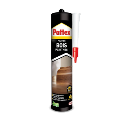 Colle fixation bois plinthe 380g en cartouche, forte adhérence