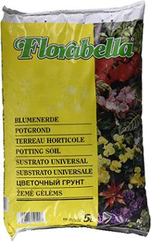 Terreau Horticole Florabella en sac de 5L prêt à l'emploi pour enrichir le sol de toutes les plantes et semis du jardin.