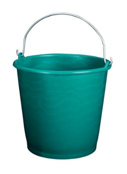 Seau rural gradué rond vert 16L en plastique pour le jardinage