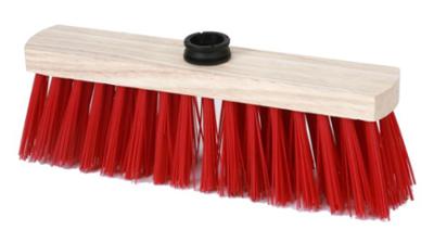 Balai en bois pour sol ciment de 29 cm, avec douille et poils rigides pour usage intensif