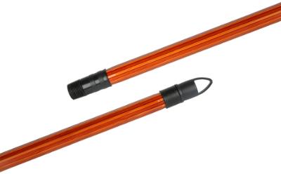 Manche de balai en bois verni cannelé, long et ergonomique, avec vis de fixation