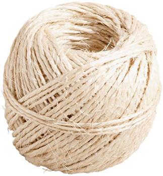 Pelote de ficelle sisal de 100 g sous film, couleur naturelle, pour le jardinage.