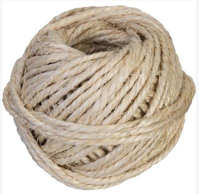 Pelote de ficelle sisal naturelle 6/2 de 500g sous film, utile pour le jardinage