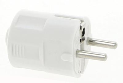 Fiche universelle mâle 16A blanche 2P+T à câbler pour installation électrique
