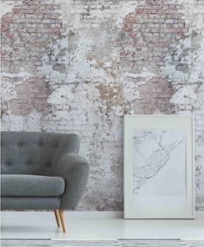 Papier peint panoramique A42301 motif briques vieillies, 3 lés de 159 x 280 cm