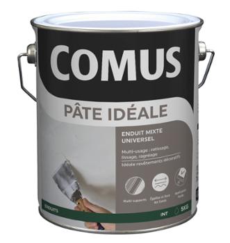 Comus Pâte Idéale Blanc Crème 5 kg, mastic en pâte pour rebouchage et rénovation