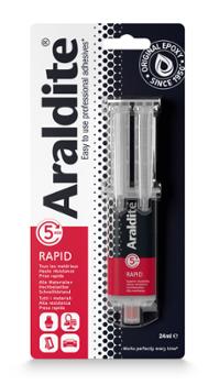 Colle époxy bi-composant rapide en seringue de 24 ml pour assemblage puissant