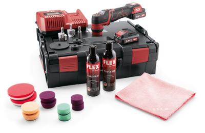 Polisseuse sans fil 18V Flex PXE 80 10.8-EC/2.5 en coffret avec 2 batteries, chargeur et 19 accessoires