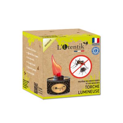 Torche lumineuse répulsive anti-moustique rouge TP19, parfaite pour les soirées d'été en extérieur.