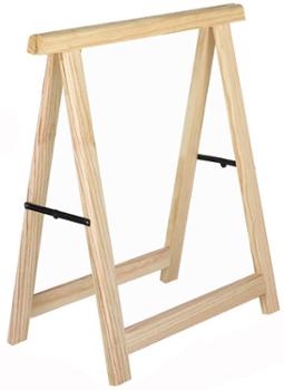 Tréteau en pin professionnel robuste pour chantier, capacité 800 kg, section 50x25 mm