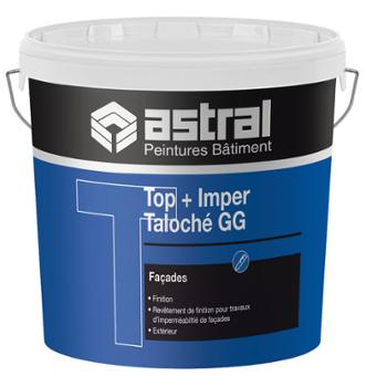 Enduit de façade imperméable Top + Imper Taloché GG 15L, finition texturée et protection I1 à I4