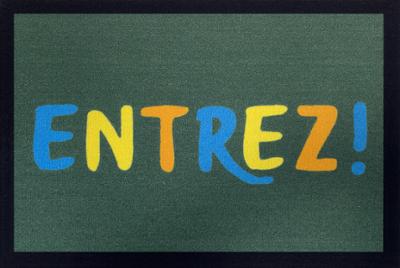 Tapis d'entrée anti-poussière vert 40x60 cm avec l'inscription 'Entrer', idéal pour garder un sol propre.