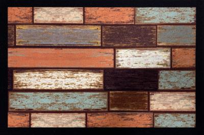 Tapis Entry Colored Scrap Wood Brown 40x60cm