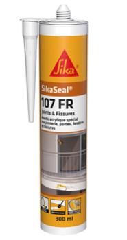 Mastic acrylique SikaSeal 107 FR blanc pour joints et fissures de façades, cartouche 300 ml