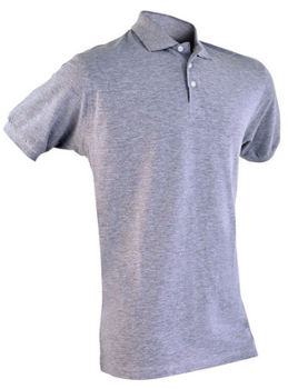 Polo de travail gris à manches courtes en mailles piquées, confortable et résistant