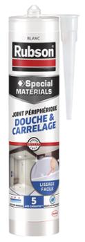 Joint périphérique Douche et Carrelage 300 ml, mastic d'étanchéité sanitaire anti-moisissure en cartouche