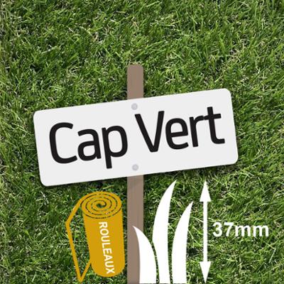 Gazon synthétique Cap Vert 37 mm, aspect naturel, en rouleau de 25 mètres linéaires