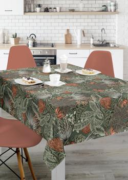Toile cirée imperméable motif St Anne kaki 140x240 cm sur cintre