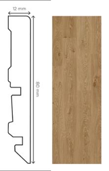 Plinthe en bois Chêne Naturel de 80mm de hauteur pour parquet
