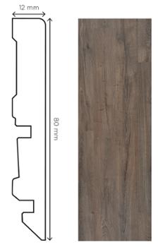 Plinthe Cèdre Grisé de 80mm pour la finition élégante de parquets et sols stratifiés
