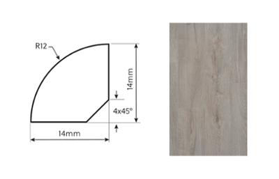 Quart de Rond Orme Gris, profilé de finition pour parquet et stratifié