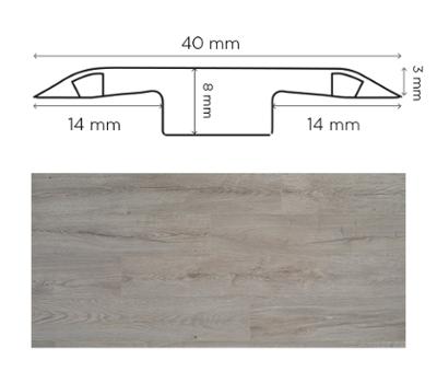 Barre de jonction Orme Gris pour parquet et stratifié, finition élégante