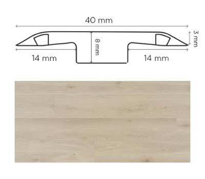 Barre de jonction en peuplier pour parquets et sols stratifiés, profilé de finition