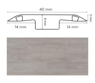 Barre de jonction en Hêtre blanc pour parquet et stratifié, profil de raccordement.