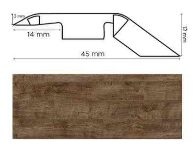 Barre de seuil Chêne Antique pour raccordement de parquets et stratifiés, finition aspect bois vieilli