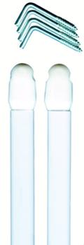 Tringles vitrage plates extensibles blanches en sachet de 2, idéales pour voilages légers