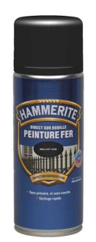 Peinture fer direct sur rouille noir brillant aérosol 400 ml