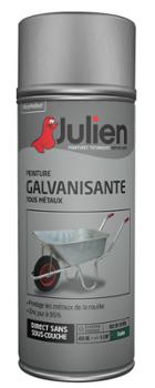 Peinture galvanisante anti-rouille aérosol 400 ml finition satinée pour métaux