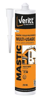 Mastic Colle Polymère Multi Usage 290 ml en cartouche pour étanchéité et collage, idéal pour le bricolage intérieur extérieur