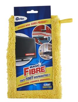 Gant de ménage microfibre double face jaune ultra absorbant
