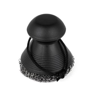 Brosse en Inox Spécial Plancha avec manche ergonomique et poils robustes pour un nettoyage efficace des surfaces de cuisson.