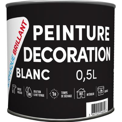 Pot de peinture acrylique murale Brillant Blanc pour décoration intérieure