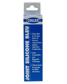 Tube de joint silicone Collex bleu 80 ml pour étanchéité automobile et mécanique