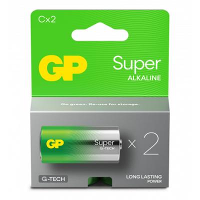 Piles alcalines GP Super C/LR14 longue durée, blister de 2