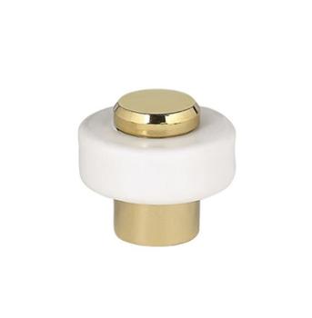 Butoir de porte Luxe-Sol en laiton poli 28x24mm, robuste pour fixation au sol