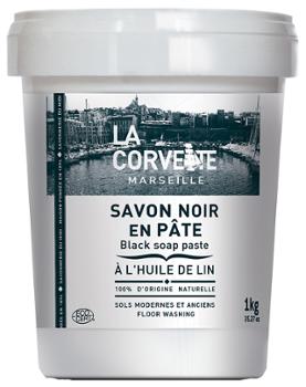 Savon Noir Mou 1 kg, nettoyant naturel pour sols, dans son pot refermable