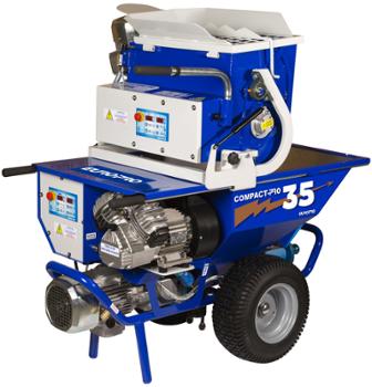 Machine à projeter d'enduit professionnelle PROJECT CP 35 avec malaxeur MIXPRO 80 et jeu de lances pour application de mortier et ITE.