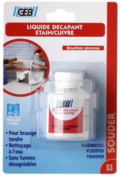 Flacon de liquide décapant étain/cuivre pour soudures plomberie et sanitaire